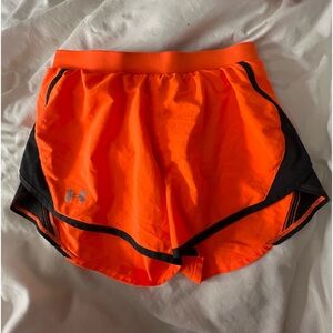 neon orange under armour shorts small